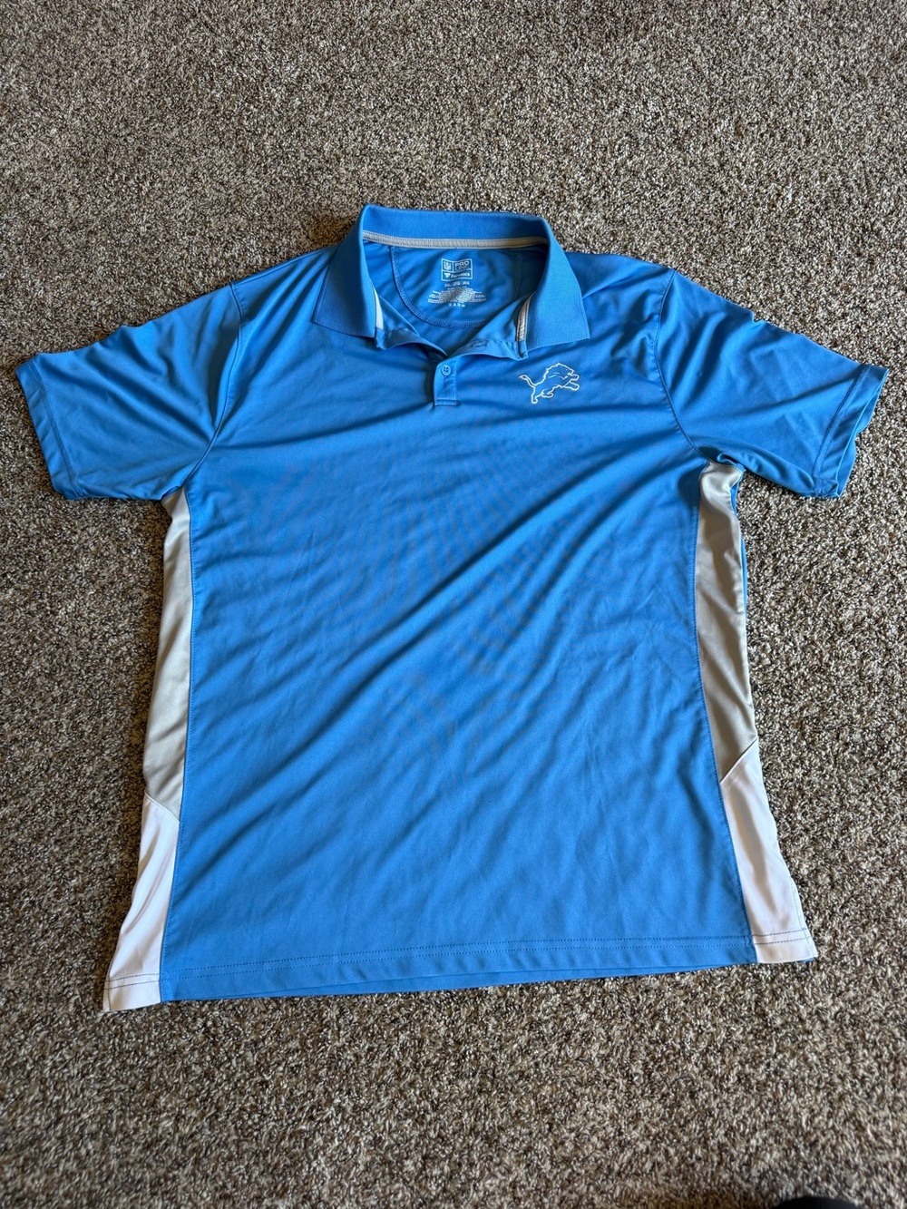 NFL Men’s Bright Blue Polo with White & Gray Side Panels